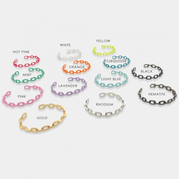 NEW Enamel Paperclip Chain Cuff Bracelet - Picture 5 of 6